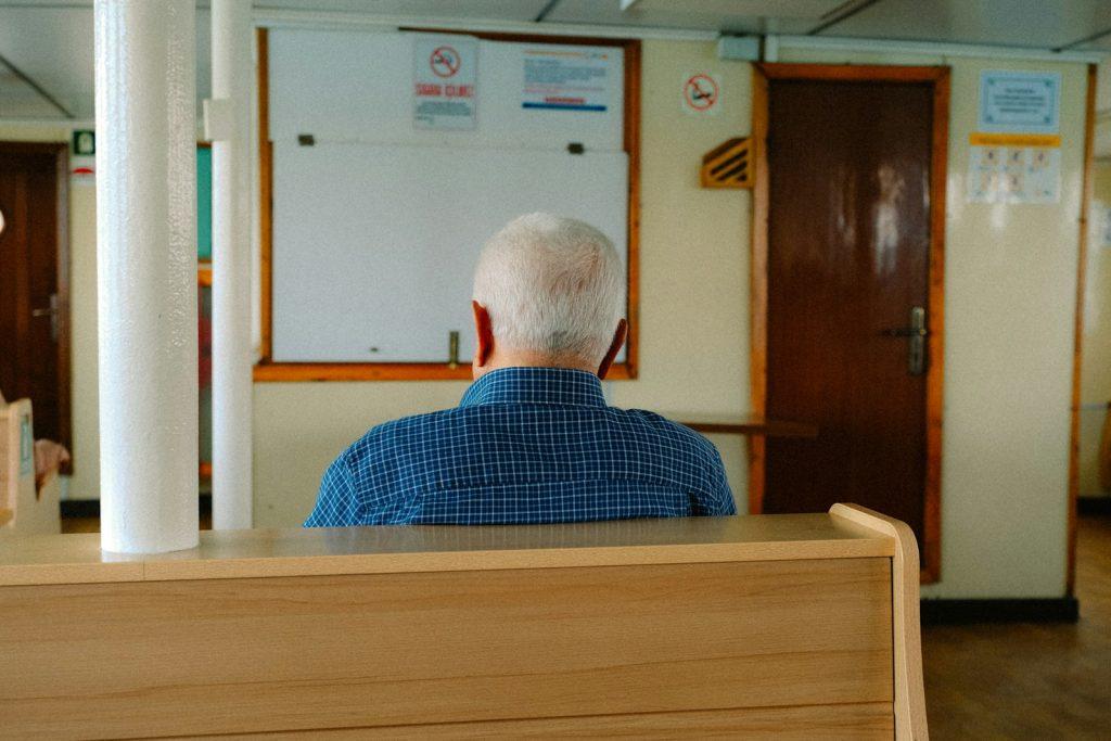 a person sitting at a desk